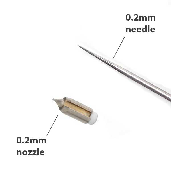 0.2mm Needle and 0.2mm Nozzle spare set for Mini Airbrush - Neat and Handy