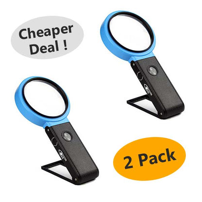 VISIONAID 3.0x Hands-Free Magnifier with Bright LED Lights and Stand